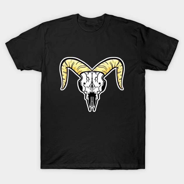 Animal Ram Skull Mascot Logo Illustration Cartoon T-Shirt by Squeeb Creative